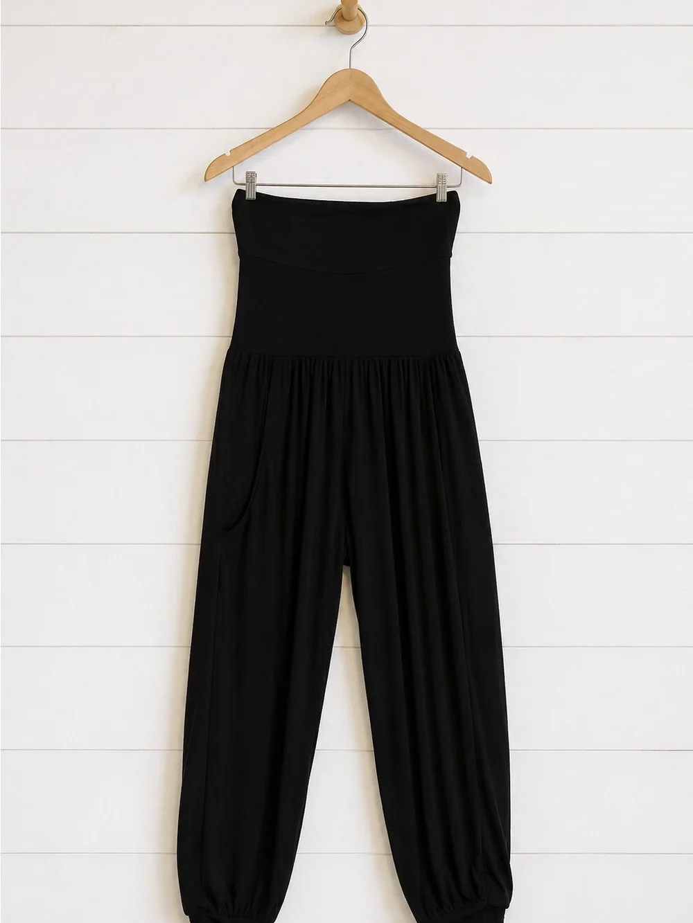 Free People Beach Strapless Black Jumpsuit